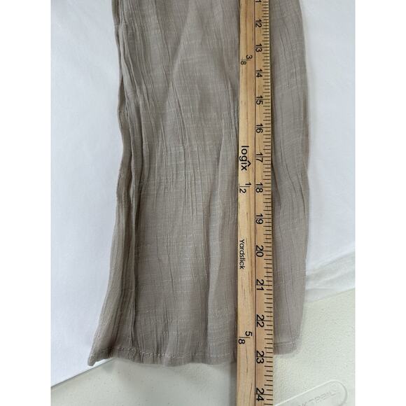 Alex Women’s 1X Tunic Top Sheer Lace Yoke Tan/taupe Boho Beach Lagenlook - Picture 15 of 16